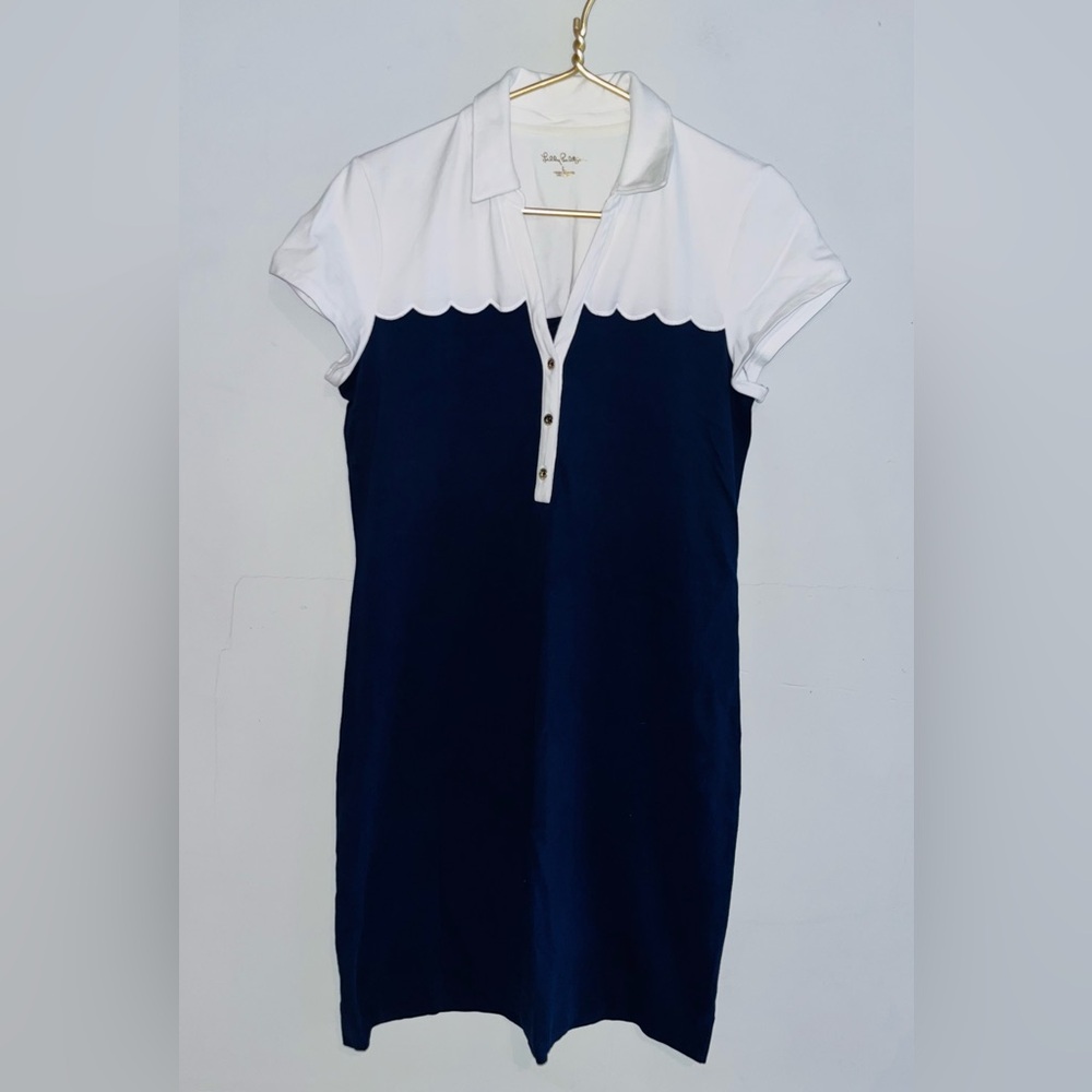 Lilly Pulitzer Tonda Polo Scalloped Dress sz L